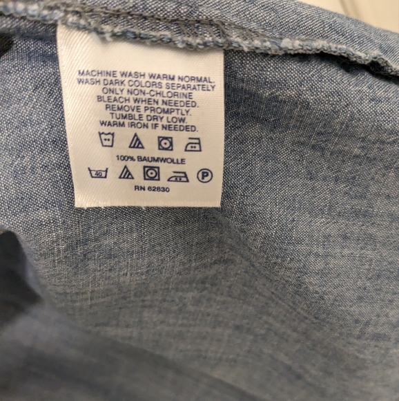 Lands End Collared Button-Down Denim Dress Size 14 - Picture 3 of 3